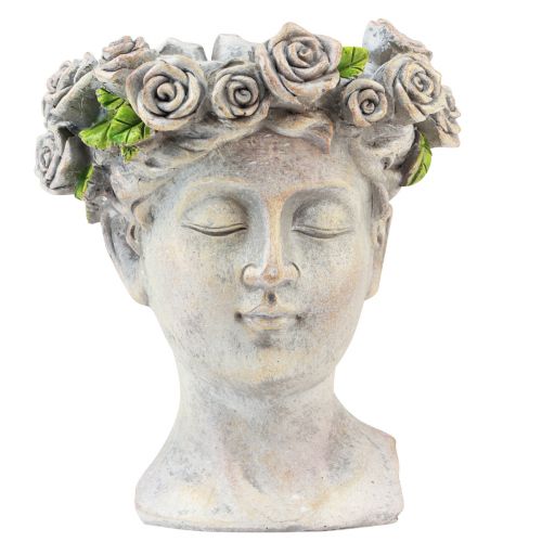 Floristik24 Maceta cara busto de mujer cabeza de planta aspecto hormigón Al. 18 cm