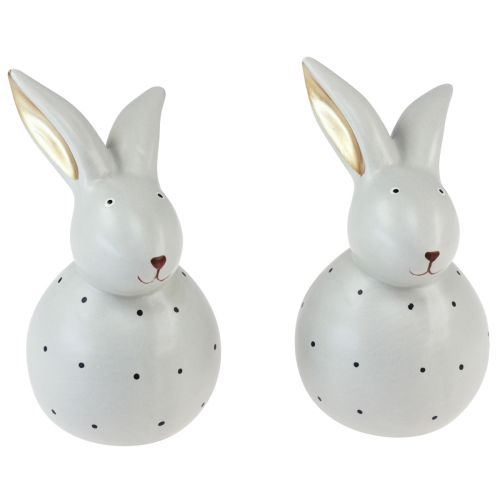 Floristik24 Figuras decorativas de conejitos de Pascua conejos con estampado de lunares 17 cm 2 piezas