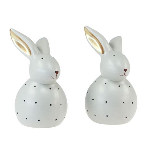 Artículo Figuras decorativas de conejitos de Pascua conejos con patrón de puntos 13cm 2ud