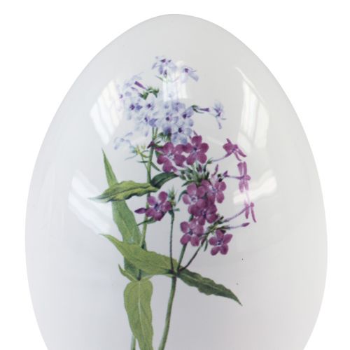 Artículo Decoración de huevos de Pascua de cerámica con decoración floral 12cm 3ud