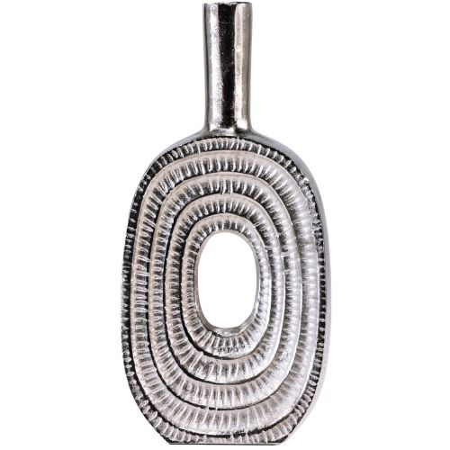 Floristik24 Jarrón decorativo de metal plateado con espiral de concha de caracol Al. 31 cm