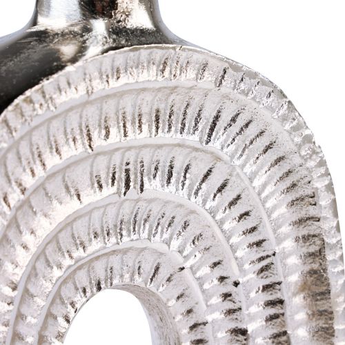 Floristik24 Jarrón decorativo de metal plateado con espiral de concha de caracol Al. 31 cm