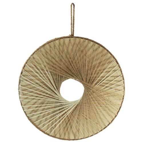 Floristik24 Decoración de pared boho anillo decorativo madera natural fibras naturales Ø40cm