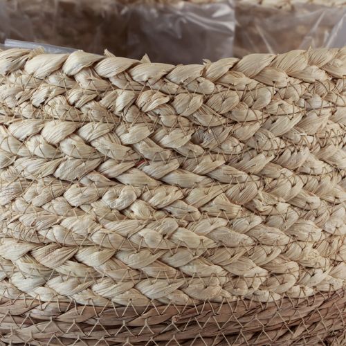 Artículo Cesta de junco marino bicolor con asas Ø25cm H24cm