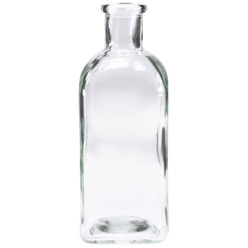 Floristik24 Botellas Decorativas Mini Jarrones Cuadrados Vidrio Transparente 7x7x18cm 6ud