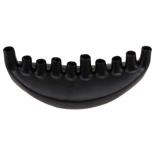 Artículo Jarrón Cerámica Barco Decoración De Mesa Negro Abstracto Moderno H15cm