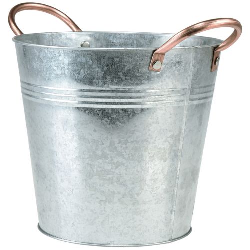 Floristik24 Maceta con asas cubo decoración de metal Ø30cm H27,5cm