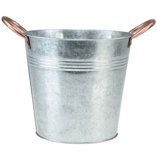 Floristik24 Maceta con asas jardinera cubo de metal Ø25cm H21cm