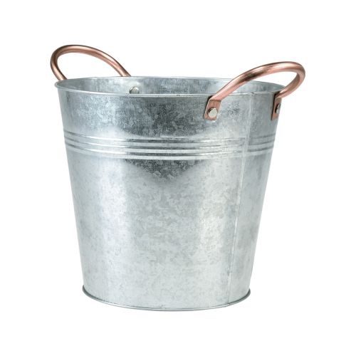 Artículo Maceta con asas cubo decorativo de metal Ø21cm H19,5cm