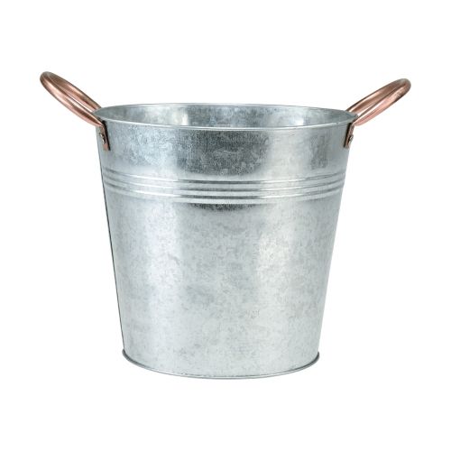 Floristik24 Cubo para macetas con asas decoración de metal Ø19cm H17cm