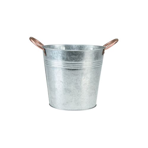 Floristik24 Mini maceta con asas cubo de metal Ø12cm H10cm 6ud