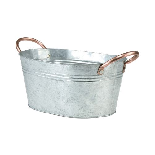 Artículo Cuenco para flores con asas cuenco decorativo de metal 17,5×12×9cm