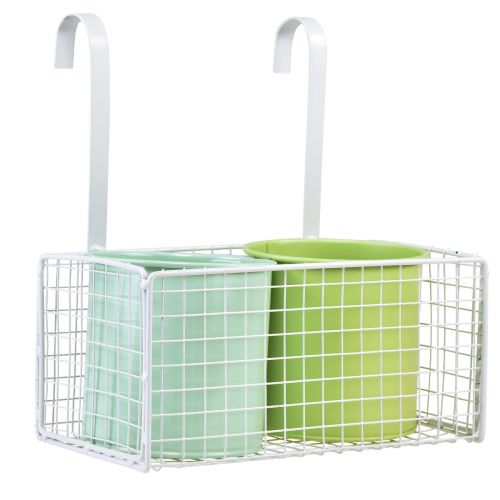 Floristik24 Maceta colgante de metal verde decoración de balcón L22cm H23,5cm