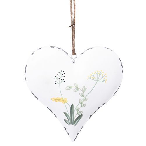 Floristik24 Corazones para colgar fabricados en metal estilo casa de campo 13cm×13cm 4ud