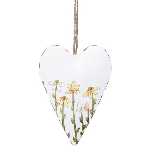 Artículo Corazones de metal blanco para colgar estilo campestre 14×1,5×20cm 2 uds