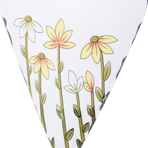 Artículo Corazones de metal blanco para colgar estilo campestre 14×1,5×20cm 2 uds