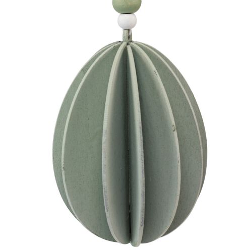 Artículo Huevos de Pascua huevos de madera colgantes verde rosa beige 6,5×9cm 6ud