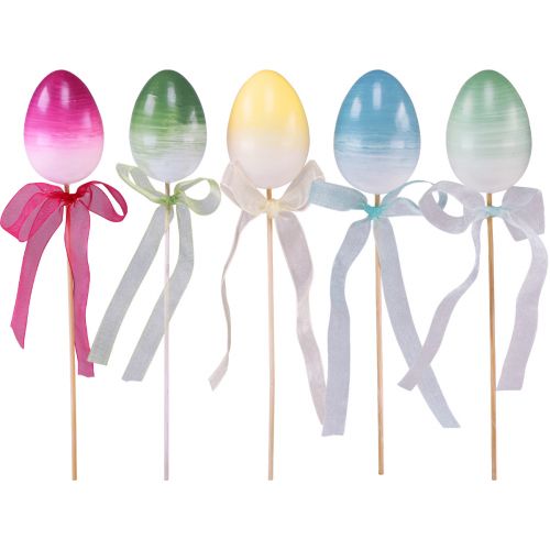 Floristik24 Tapón de flores Huevo de Pascua huevos de plástico de colores 4×5,5cm 10 piezas