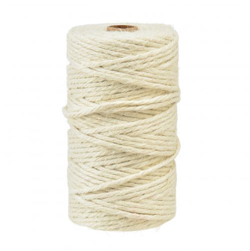 Floristik24 Cinta de yute cordón de yute cinta decorativa crema de yute blanco Ø4mm 100m