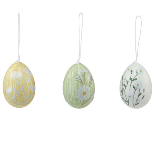 Artículo Huevos de Pascua decorativos para colgar flores jaspeadas 7cm 3ud