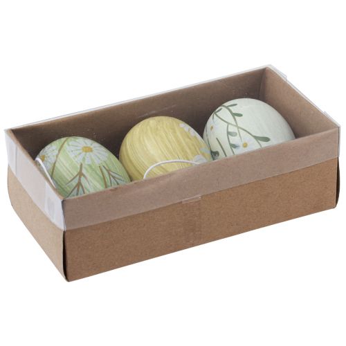 Artículo Huevos de Pascua decorativos para colgar flores jaspeadas 7cm 3ud