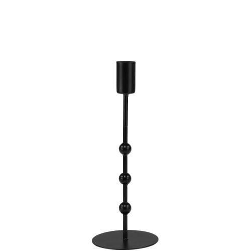 Portavelas Stick candelabro metal negro Ø7cm H19,5cm