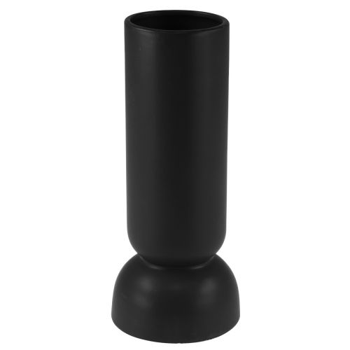 Artículo Jarrón de Cerámica Negro Moderno Forma Ovalada Ø11cm H25.5cm