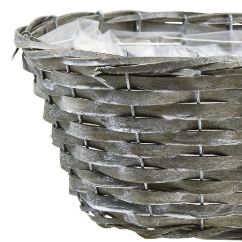 Floristik24 Cesta para plantas cesta trenzada ovalada gris 50/43/37cm juego de 3 piezas
