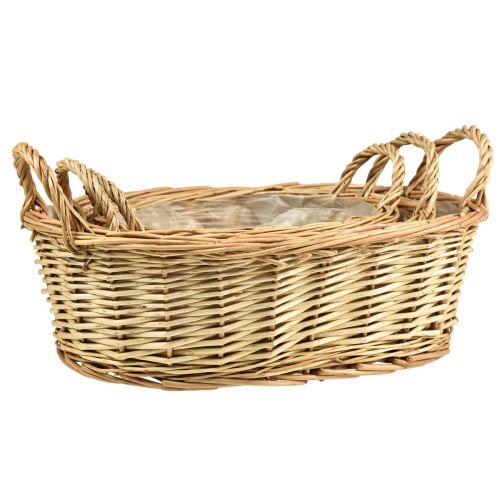 Artículo Cesta para plantas cesta tejida sauce ovalado 42/34/28cm juego de 3