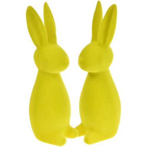 Artículo Conejitos de Pascua flocados amarillo-verde – 2.ª opción – 8×10×29 cm 2 piezas