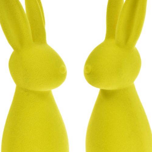 Artículo Conejitos de Pascua flocados amarillo-verde – 2.ª opción – 8×10×29 cm 2 piezas
