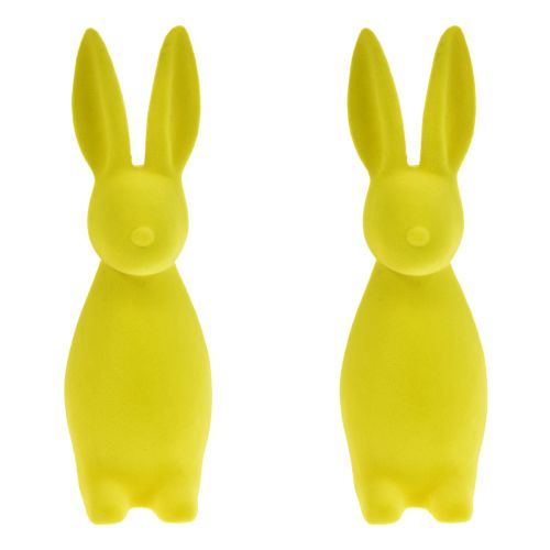 Artículo Conejitos de Pascua flocados amarillo-verde – 2.ª opción – 8×10×29 cm 2 piezas