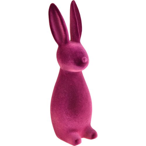 Conejito de Pascua flocado Decoración de conejito – 2.ª opción – Violeta 15×15,5×47 cm