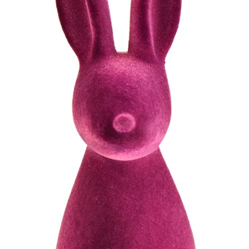 Artículo Conejito Flocado Conejo De Pascua Decoración Púrpura 15×15.5×47cm