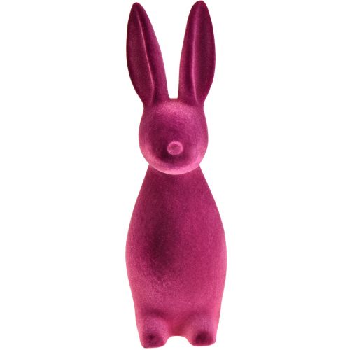 Artículo Conejito de Pascua flocado Decoración de conejito – 2.ª opción – Violeta 15×15,5×47 cm