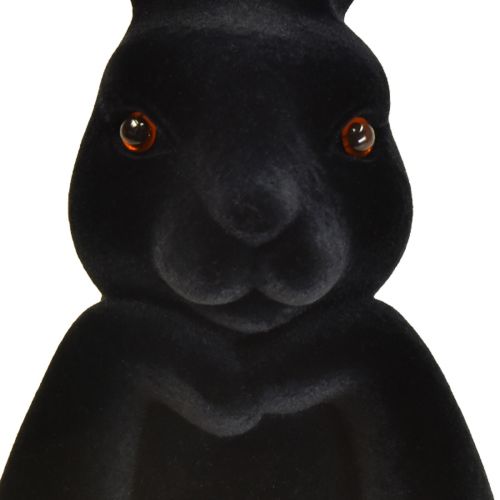Artículo Busto de conejo pensante, flocado negro, 2.ª calidad, Pascua, 16,5 x 13 x 27 cm