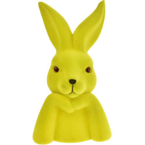 Floristik24 Busto de conejo de Pascua &quot;Conejo Pensante&quot; - 2.ª calidad - Amarillo verdoso 16,5 × 13 × 27 cm