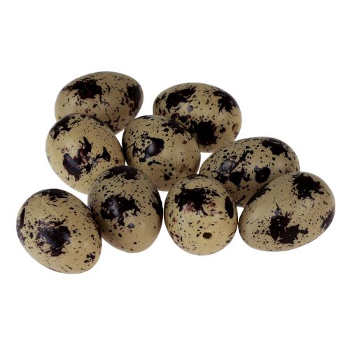 Floristik24 Huevos de Codorniz Artificiales Huevos Decorativos Plástico Verde 4cm 24uds