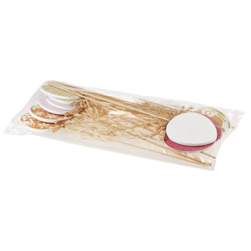 Artículo Decoración de huevos de Pascua, tapón de flores de madera de Pascua, tapón de Pascua 31,5 cm 12 piezas