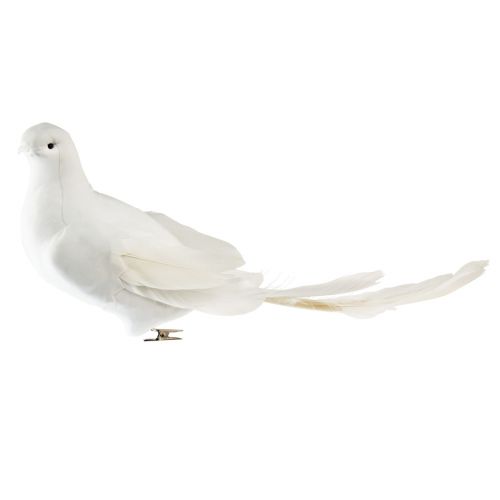 Decoración de boda paloma palomas de boda blancas con clip 31,5cm