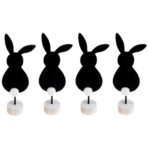 Artículo Soporte mesa decoración conejitos de Pascua fieltro negro 28,5cm 4 piezas