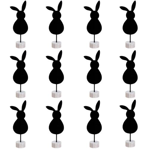 Artículo Soporte mesa decoración conejitos de Pascua fieltro negro 19cm 12ud