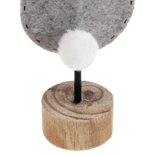 Artículo Soporte decoración de mesa decoración conejito de Pascua fieltro gris 19cm 12 piezas