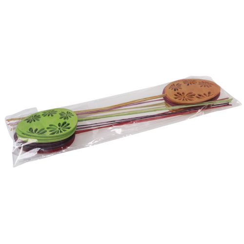 Artículo Huevos de Pascua tapones florales decorativos Madera de Pascua 30,5 cm 18 piezas