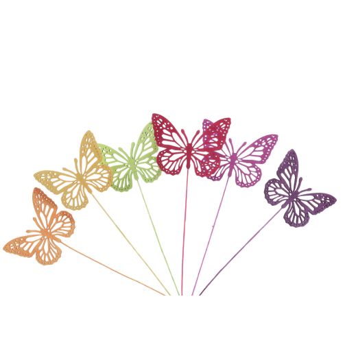 Artículo Decoración primaveral tapones florales mariposas decorativas de madera 28cm 18 piezas
