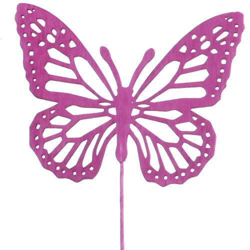 Artículo Decoración primaveral tapones florales mariposas decorativas de madera 28cm 18 piezas