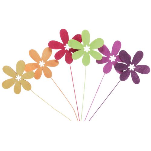 Artículo Tapones de flores de decoración primaveral flor de madera 30,5 cm 18 piezas