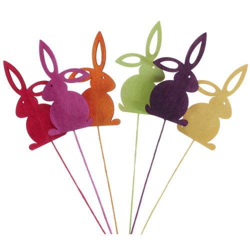 Artículo Tapones de flores de madera conejito de Pascua Conejitos de Pascua 30,5 cm 18 piezas