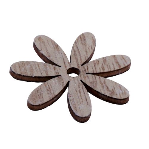 Artículo Decoración dispersa flores de madera decoración de mesa blanco natural Ø4cm 72 piezas