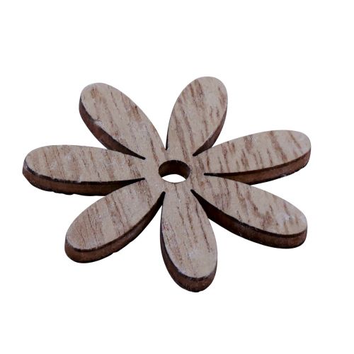 Artículo Decoración dispersa flores de madera decoración de mesa blanco natural Ø4cm 72ud